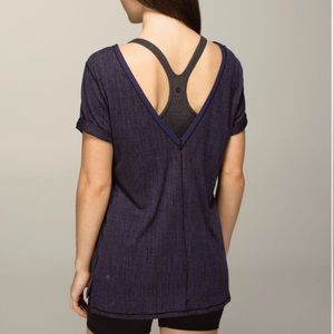 Lululemon Trikonasana tee navy open back shirt